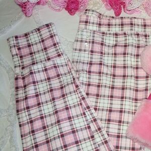 Victoria's secret pink plaid leggings pajamas size small new with tag and scarf